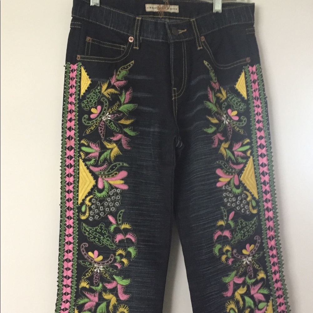 Christian LaCroix Absolutely Fabulous Fancy Decorated Denim Jeans NWOT - Picture 2 of 8